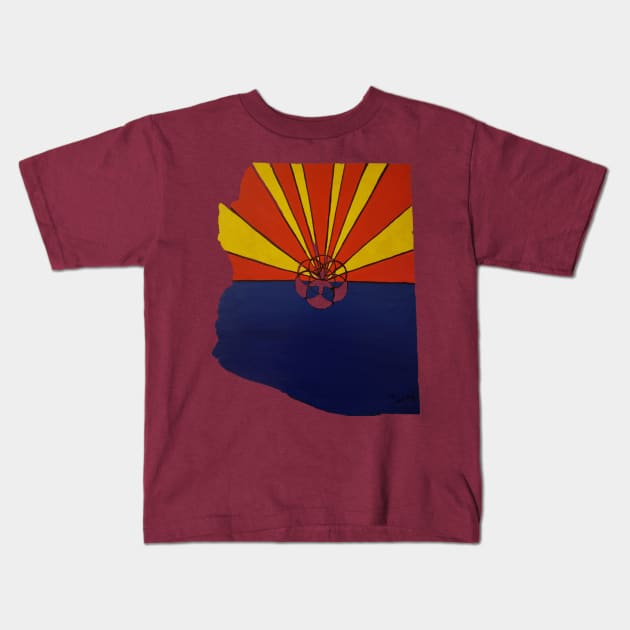 Copper State Represent Kids T-Shirt by Sacred Geometry & Shadow Art